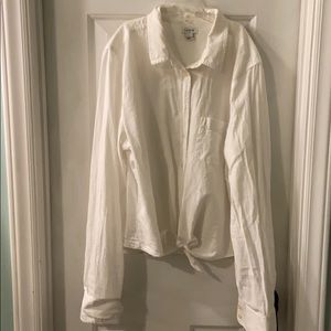 NWOT J Crew linen shirt with tie waist nwot
